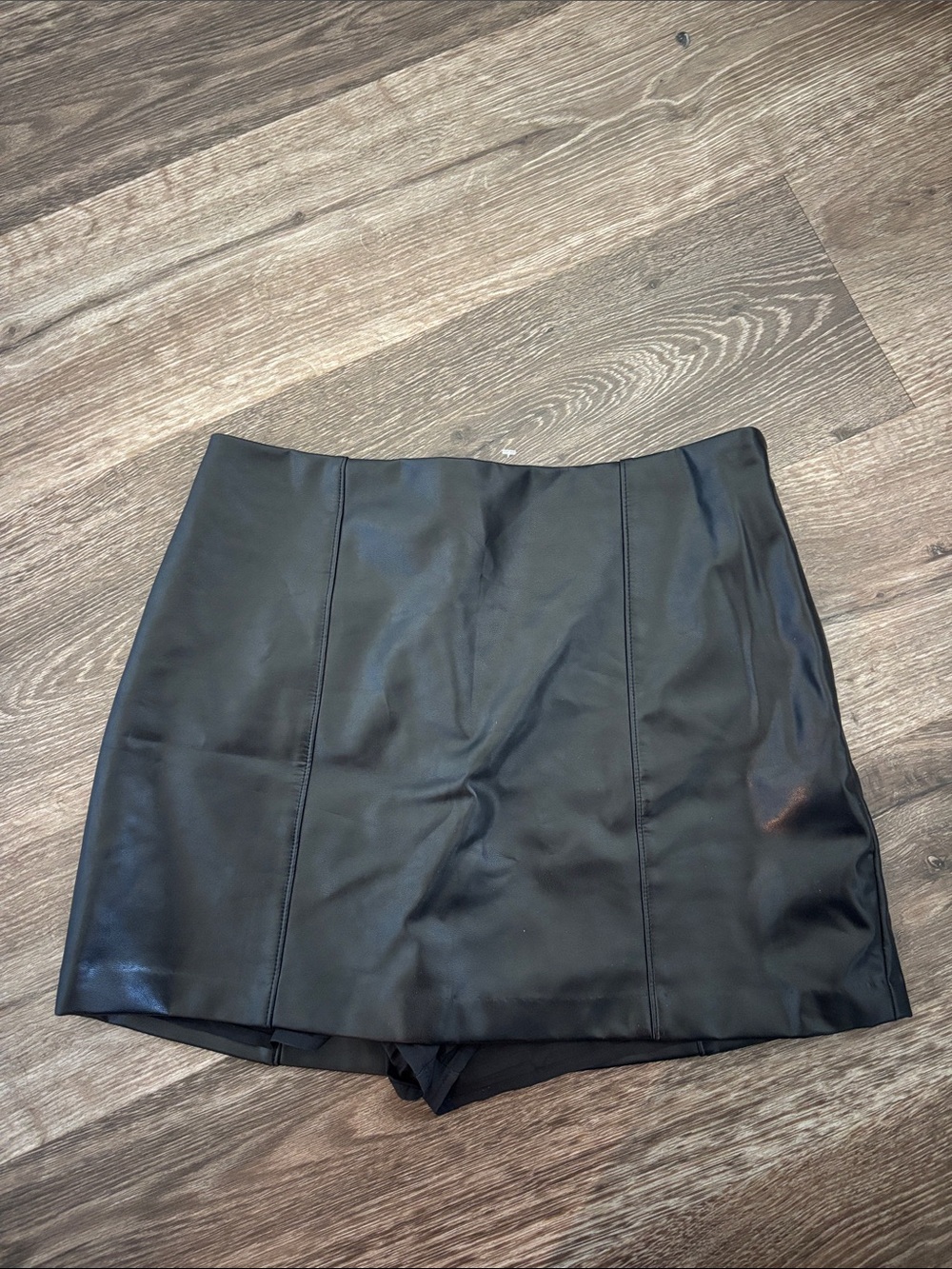 Abercrombie Black Faux Leather Mini Skirt